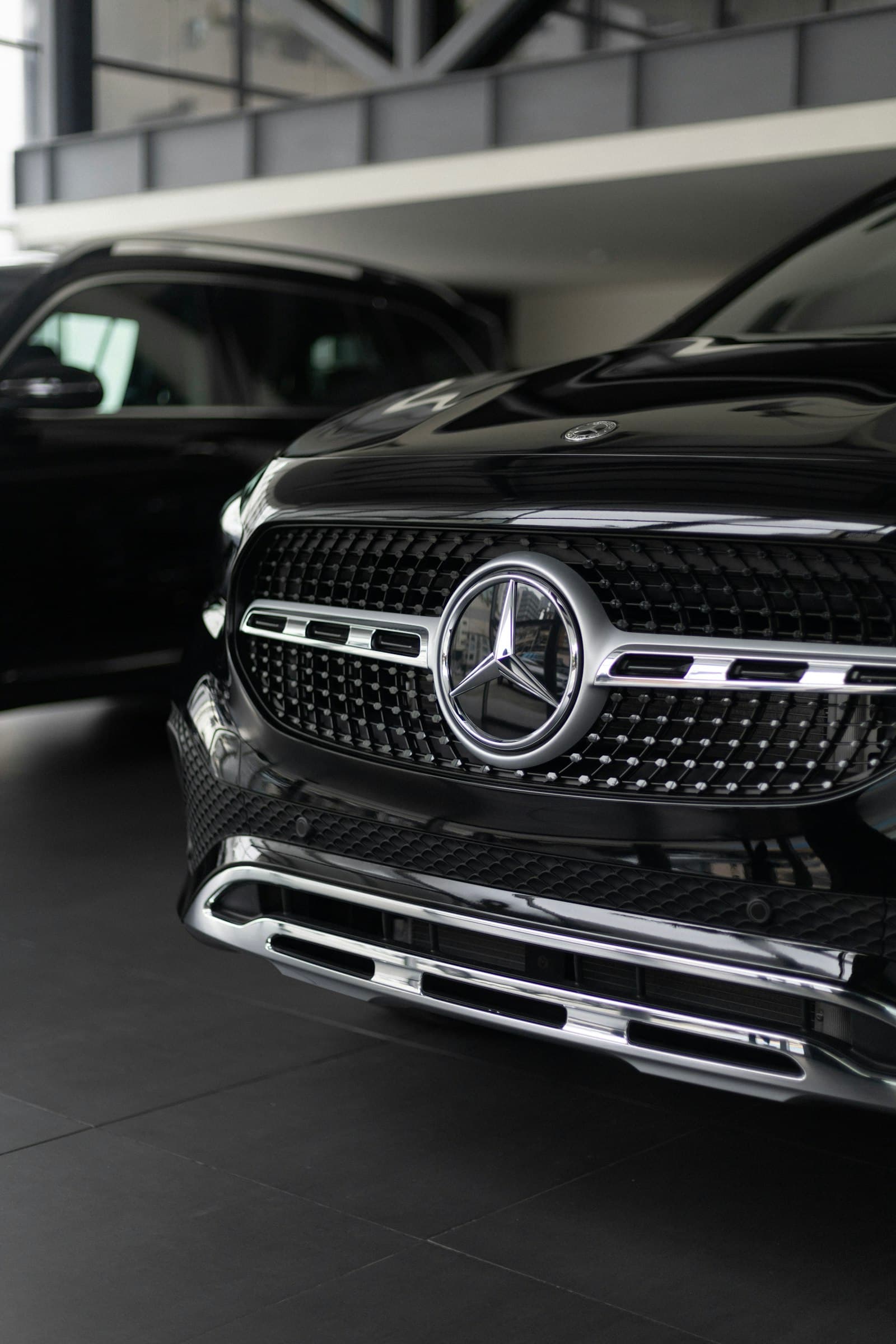 Mercedes-grille van een taxi van Taxi Delta